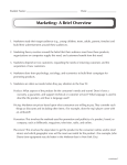 Marketing: A Brief Overview