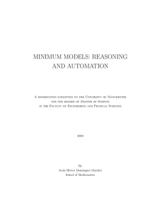 minimum models: reasoning and automation