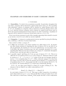 EXAMPLES AND EXERCISES IN BASIC CATEGORY THEORY 1