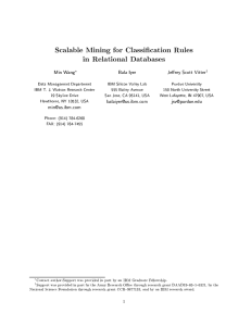 Scalable Mining for Classification Rules in