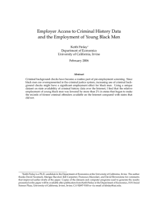 Employer Access to Criminal History Data and the Employment of