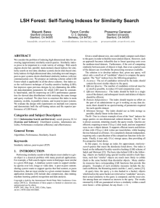 LSH Forest: Self-Tuning Indexes for Similarity Search