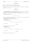 Review – Inference for One Population Mean