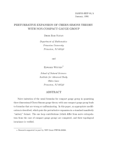 perturbative expansion of chern-simons theory with non