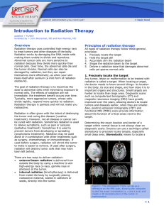 Introduction to Radiation Therapy