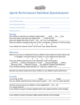 Sports Performance Nutrition Questionnaire
