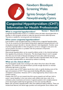 Congenital Hypothyroidism (CHT) - Newborn Bloodspot Screening