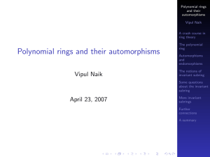 PDF Polynomial rings and their automorphisms