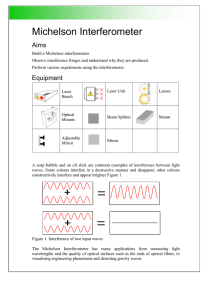 Michelson Interferometer - Research School of Physics and