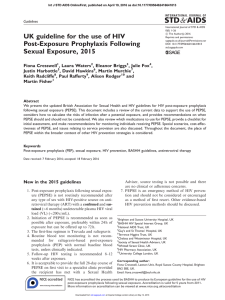 UK guideline for the use of HIV Post-Exposure Prophylaxis