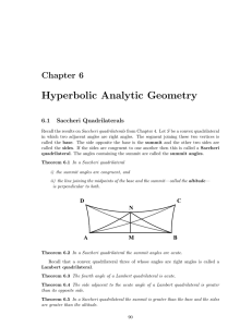 Chapter 6: Hyperbolic Analytic Geometry