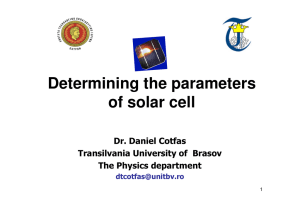 Determining the parameters of solar cell of solar cell