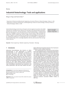 Industrial biotechnology: Tools and applications
