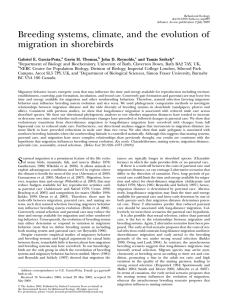 Breeding systems, climate, and the evolution of migration in shorebirds