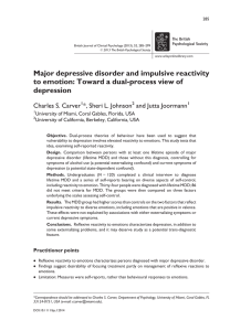 Major depressive disorder and impulsive reactivity to emotion
