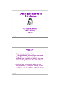 Intelligent Robotics Intelligent Robotics