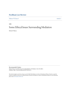 Some Ethical Issues Surrounding Mediation