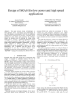 Design of SRAM for low power and high speed applications Anusha