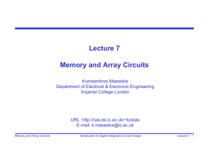 Memory and Array Circuits - Circuits and Systems