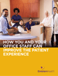how you and your office staff can improve the patient experience
