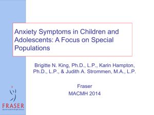 Anxiety Symptoms in Children and Adolescents