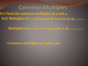 Common Multiples - World of Teaching