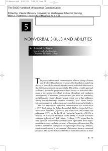 Nonverbal skills and abilities (Chapter5).