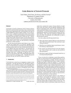 Cache Behavior of Network Protocols