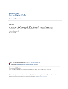 A study of George S. Kaufman`s metatheatrics