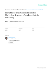 From Marketing Mix to Relationship Marketing