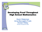 Developing Proof Throughout High School Mathematics