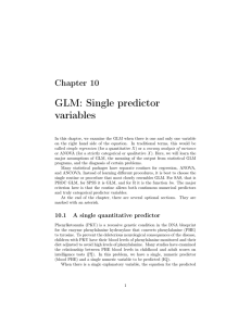 GLM: Single predictor variables