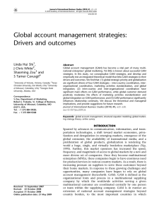 Global account management strategies: Drivers and outcomes