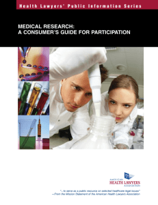 Medical Research: A Consumer`s Guide for Participation