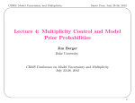 Lecture 4: Multiplicity Control and Model Prior Probabilities