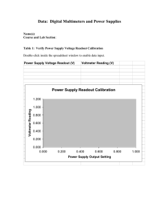 Data: Digital Multimeters and Power Supplies