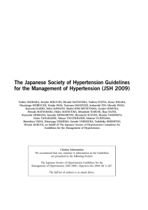 The Japanese Society of Hypertension Guidelines for the