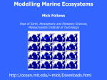 Modelling Marine Ecosystems - MIT Department of Earth