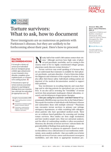 Torture survivors: What to ask, how to document