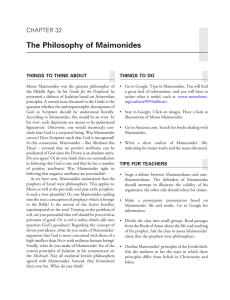 The Philosophy of Maimonides