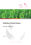 Definition of Green Finance - Deutsches Institut für Entwicklungspolitik