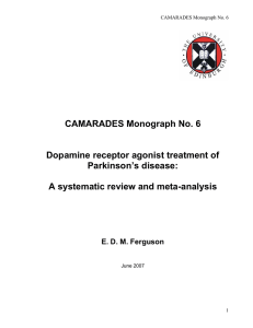 Dopamine receptor agonist treatment of Parkinson`s disease