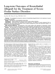 Long-term Outcomes of Keratolimbal Allograft for the Treatment of