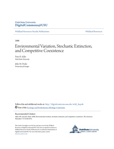 Environmental Variation, Stochastic Extinction, and Competitive
