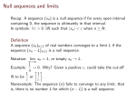 Null sequences and limits