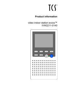 Product information video indoor station ecoos™ IVW2211-0140