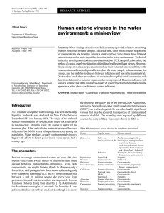 Human enteric viruses in the water environment