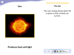 Sun Produces heat and light