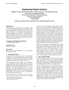 Explaining robot actions - Advanced Technology Laboratories