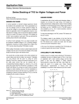 Series Stacking of TVS for Higher Voltages and Power Application